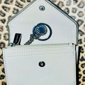 Rebecca Minkoff Beige Wallet with Key Chain Coin Charm ~zipper hardware~clean